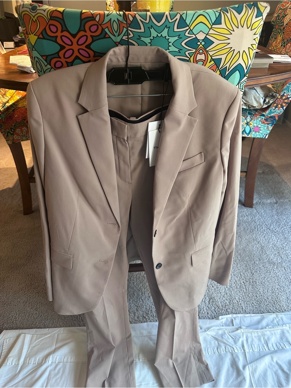 Theory Taupe Women's Two-Piece Blazer & Trouser Suit